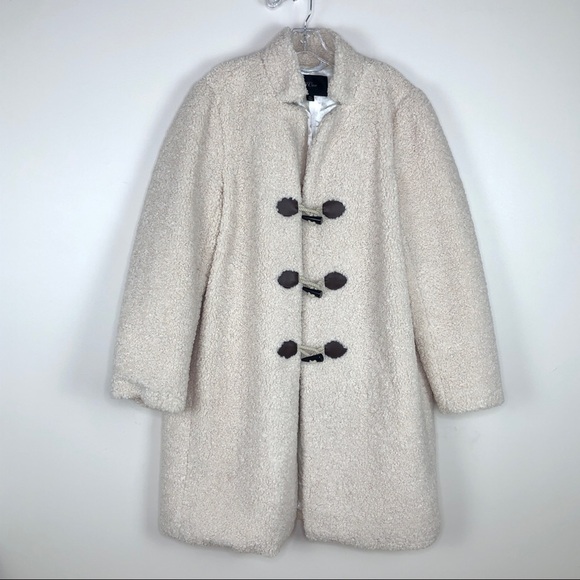 J. Crew Cream Sherpa Coat K2605 - Picture 2 of 10